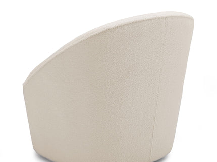 Anson - Swivel Chair With Soft Rounded Back - Off White