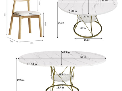 Round Extendable Dining Table Set With Chairs