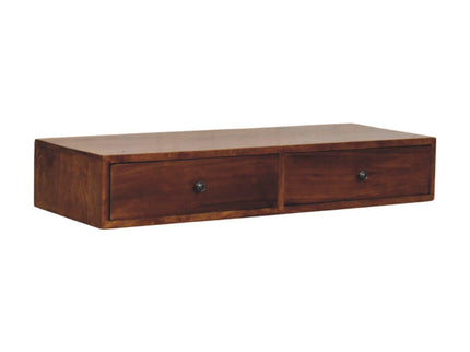 Lunar - 2 Drawer Wall Mounted Console - Brown