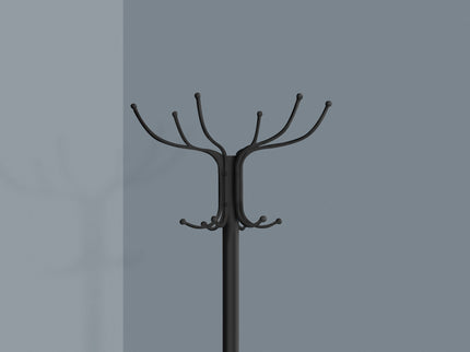 Coat Rack, Hall Tree, Free Standing, 12 Hooks, Entryway, 70"H, Umbrella Holder, Contemporary & Modern