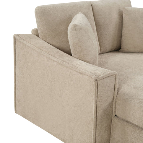 Modern Chaise Sofa With Hidden Storage For Living Room