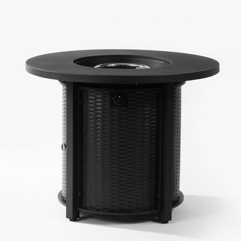 Propane Gas Fire Pit Table, 50000 Btu Round Steel Fire Pit
