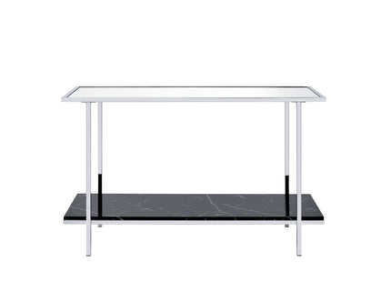 Angwin - Mirrored Faux Marble Console Table - Multi
