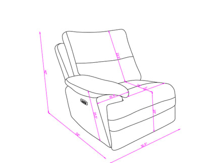 Sectional Sofa With Power Recline, USB Charging, And Storage Chaise - Gray