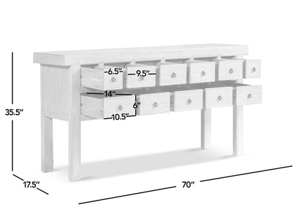 Bellamy Heritage - 11 Drawer Table With Open Base - Brown