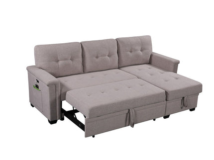 Ashlyn - Reversible Sleeper Sectional Sofa With Storage Chaise, USB Charging Ports And Pocket