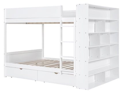 Bunk Bed With 2 Drawers And Multi Layer Cabinet