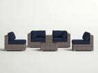 Dark Gray / 4 Pc. Sofa, 2 Armless Chairs, Table