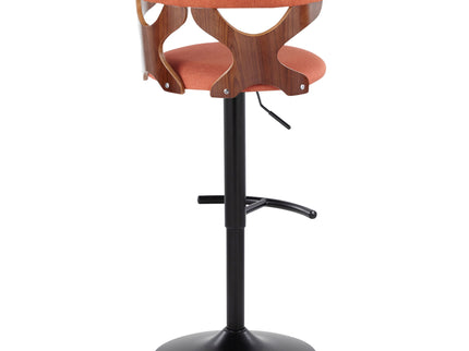 Gardenia - Contemporary Adjustable Barstool With Swivel With Rounded T Footrest (Set of 2)