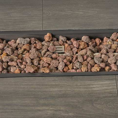 Transitional Rectangular Outdoor Propane Fire Pit With 50, 000 Btu