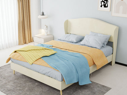 Upholstered Bed, Tufted Headboard, Comfortable Sleep