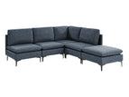 Blue / 2 Pc. L-Shaped Sectional, Ottoman