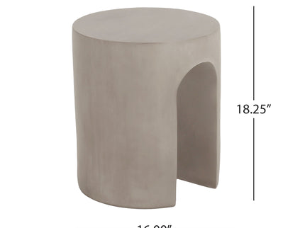 Outdoor Round With U Shape Side Table - Light Gray