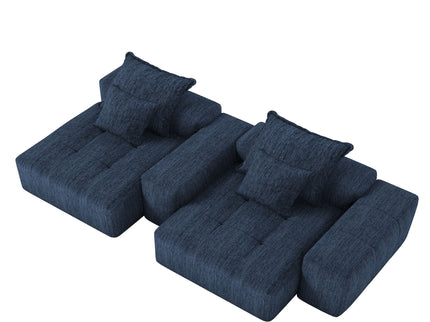 Modern Oversized Diy Combination Modular Sectional Sofa & Pillows