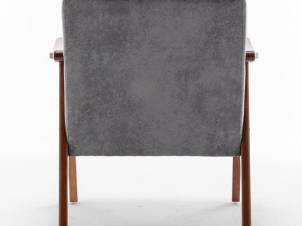 Mid Century Modern Accent Chair With Solid Wood Frame And Extra Thick Backrest