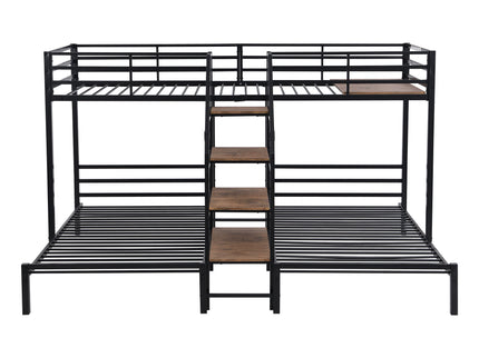 Metal Bunk Bed With Storage Shelves Staircase