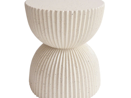 Side Table With Speckled Ribbed Texture
