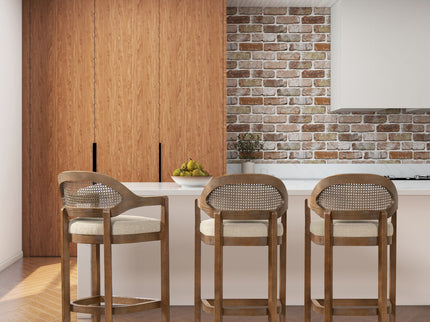 Americana - Mid-Century Modern Cane Back Counter Stool