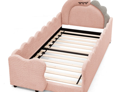Cute Dinosaur Shaped Bed With Safety Guardrail, Toddler Frame