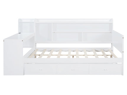 Daybed With 3 Drawers USB Ports And Desk