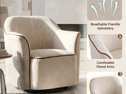 360° Swivel Accent Chair With Flared Arms