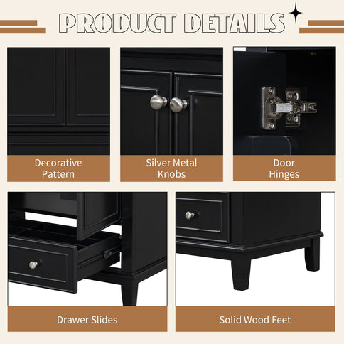 Modern Bathroom Vanity Base Only With Doors And Drawer