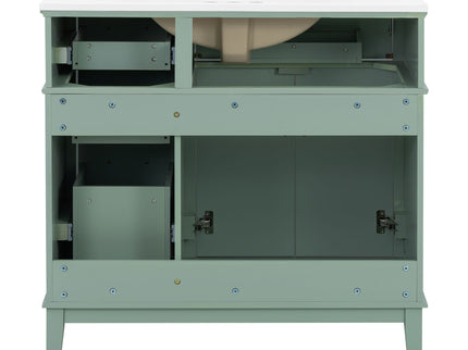 Modern Bathroom Vanity With Sink, Soft Close Doors, 4 Storage Drawers