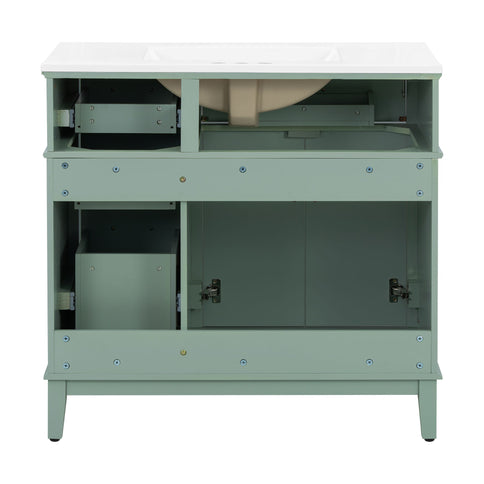 Modern Bathroom Vanity With Sink, Soft Close Doors, 4 Storage Drawers