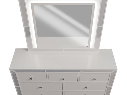 1 Piece Dresser With Diamond-Shaped Knob Handles, Bedroom Furniture - Cream