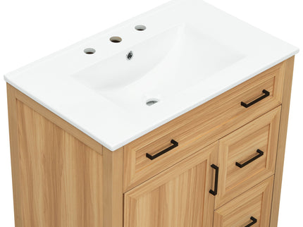 Bathroom Vanity With Sink, 2 Soft Close Drawers, 1 Soft Close Door, Adjustable Shelf