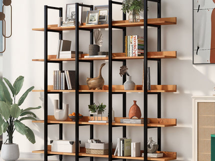 Vintage Industrial 5 Tier Open Bookcase
