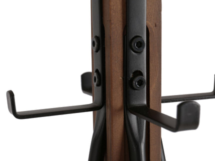 Reclaimed Wood And Metal Freestanding Coat Rack With Hooks Use In Bedroom, Living Room - Natural