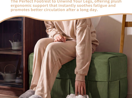 Modern Ottoman Foot Rest With Woven Design
