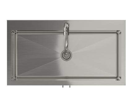 Modern Shaker All-In-One Laundry Utility Sink And Cabinet With Pull-Out Faucet