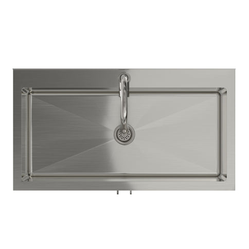 Modern Shaker All-In-One Laundry Utility Sink And Cabinet With Pull-Out Faucet