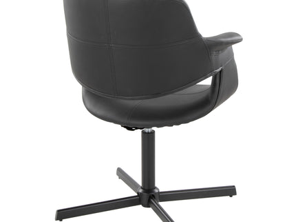 Vintage Flair - Mid-Century Modern Swivel Chair With X - Pedestal - Black