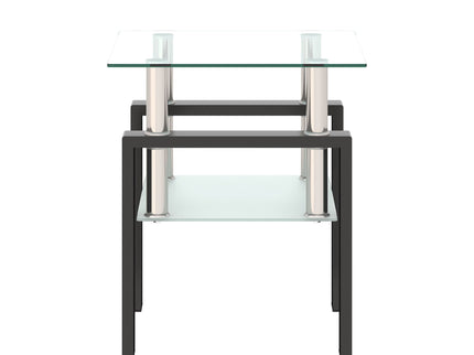Modern Tempered Glass Tea Table, End Square Table For Living Room