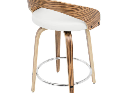 Grotto - Contemporary Fixed Height Counter Stool & Swivel With Round Footrest (Set of 2)