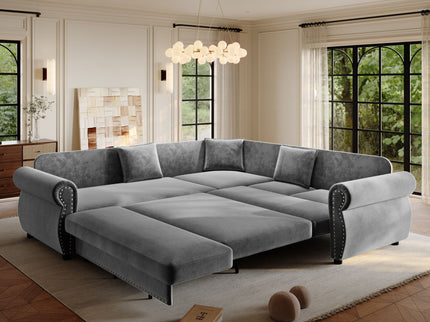 L-Shaped Sofa Couch With Pull-Out Bed