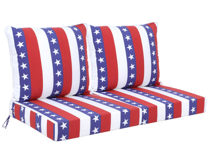 24X24 Inch Outdoor Deep Seat Cushion Set Waterproof Fade Resistant Patio Furniture Cushions With Removable Covers, Adjustable Straps & Handles (Set of 2) - Red