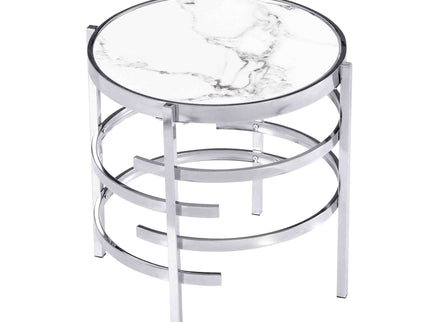 Elegant Round Table With Sintered Stone Top & Sturdy Metal Frame