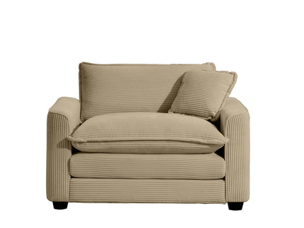 Modern Classic Fabric Single Chair Deep Seat Sofa With Pillow