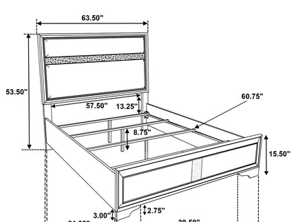Modern Bedroom Set With Upholstered Headboard And Textured Storage