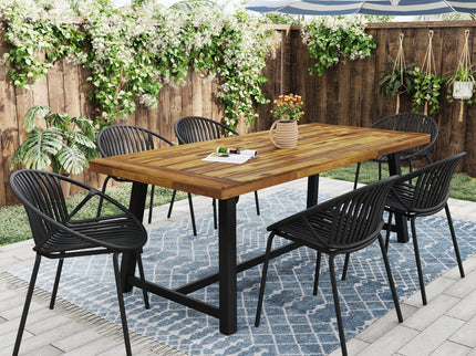 Stackable Outdoor Chairs With Breathable Plastic Backrest (Set of 2)