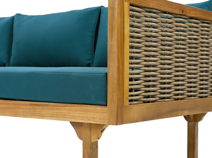 Claremont - 3 Seater Daybed Teak Acacia Wood Water Resistant Cushions