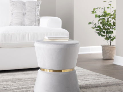 Gemma - Contemporary / Glam Ottoman - Silver / Gold