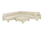 Beige / 2 Pc. Stationary Sectional, Ottoman