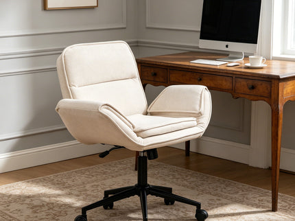 Criss Cross Swivel Desk Chair With Adjustable Armrests & Wheels For Home Office