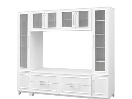 Wall Unit Modern Entertainment Center With Glass Doors