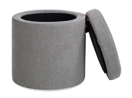 Brandy - Round Upholstered Storage Ottoman With Accent